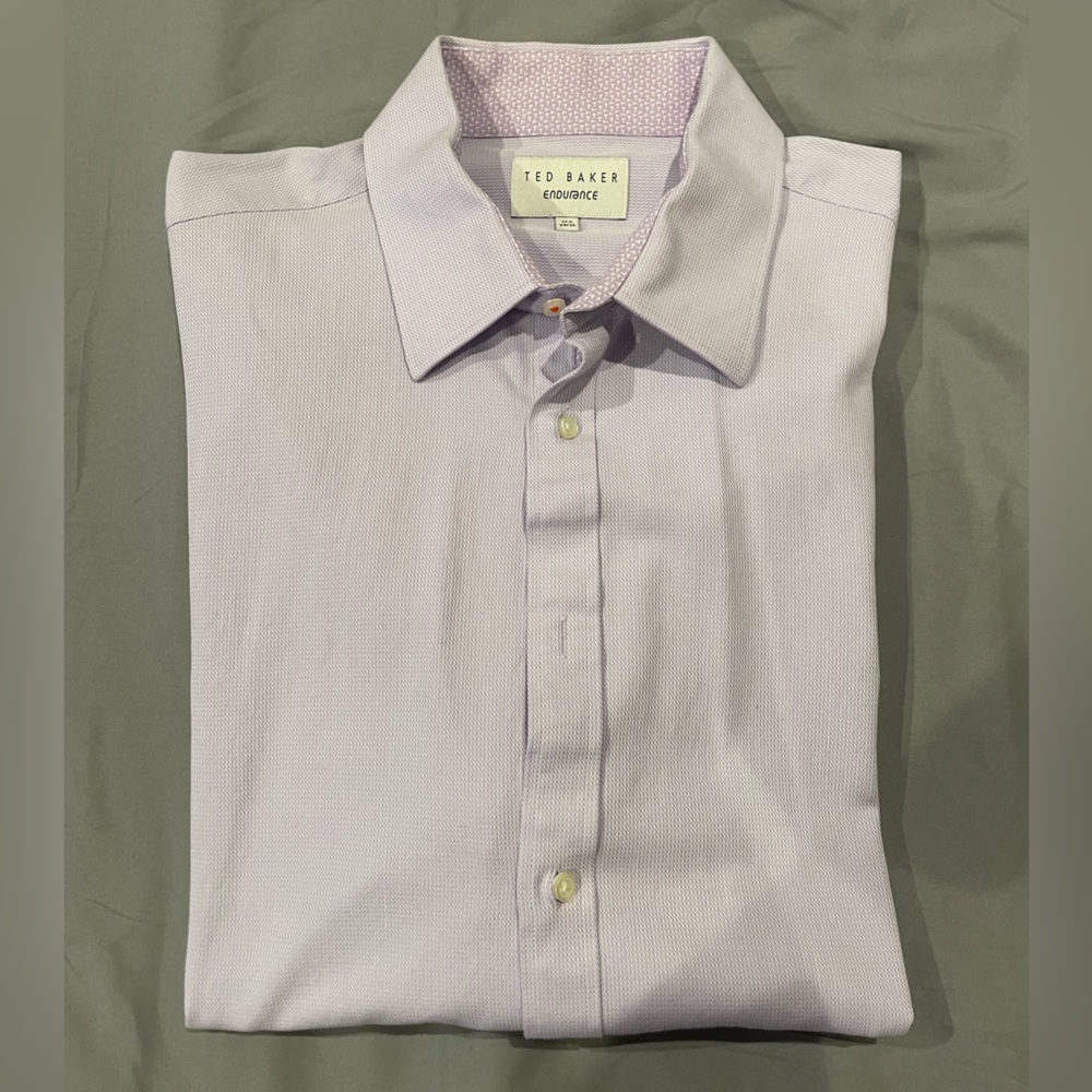 Ted Baker Purple and White Dress Shirt Elegant Design